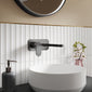 Nuie Binsey Wall Mounted 2 Tap Hole Basin Mixer With Plate - Brushed Pewter