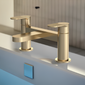 Nuie Binsey Cyprus Deck Mounted Bath Filler - Brushed Brass