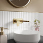 Nuie Binsey Wall Mounted 2 Tap Hole Basin Mixer With Plate - Brushed Brass