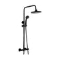 Harik 2 Round Exposed Rigid Riser Thermostatic Shower Set - Black - welovecouk