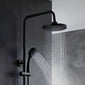 Harik 2 Round Exposed Rigid Riser Thermostatic Shower Set - Black - welovecouk