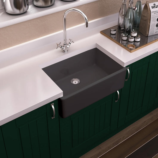  Nuie Fireclay Butler Sink 595 x 450 - Soft Black
