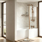 Reinforced L-Shaped Shower Bath 1500 x 850/700 with Brushed Bronze Screen + Panel