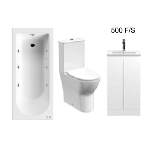  (TESTING) Whirlpool Suites 1500 x 700 - White 6 Jet Systems (500 FS Vanity)