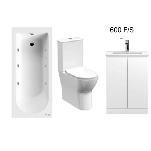  (TESTING) Whirlpool Suites 1500 x 700 - White 6 Jet Systems (600 FS Vanity)