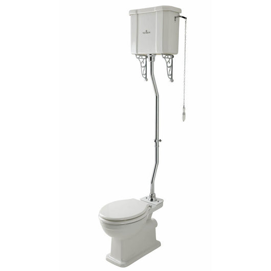  Bayswater Victrion High Level Toilet with Pull Chain Cistern and Flush Pipe Kit - Without Toilet Seat