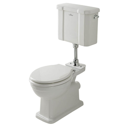  Bayswater Victrion Low Level Toilet Toilet with Lever Cistern And Flush Pipe Kit - Without Toilet Seat