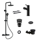 Foundation Quadrant Shower Enclosure Vanity Suites - Various Sizes/Black