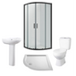 Foundation Quadrant Shower Enclosure Close Coupled Suites - Various Sizes/Black