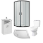 Foundation Quadrant Shower Enclosure Vanity Suites - Various Sizes/Black