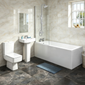 Serene Complete Square End Shower Bathroom Suite - 1500mm