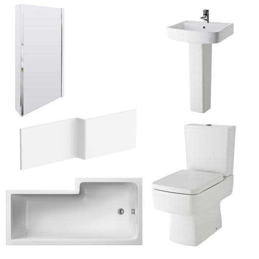  Bliss 1800mm L Shape Shower Bathroom Suite