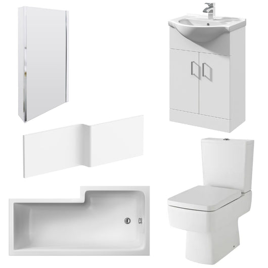  Bliss Vanity 1500mm L Shape Shower Bathroom Suite