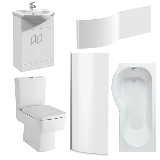  Bliss Vanity 1500mm P Shape Shower Bathroom Suite