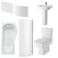 Bliss 1700mm P Shape Shower Bathroom Suite