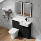 Bradwell 1100mm Combination Unit Charcoal Black & Semi Recessed Square Basin