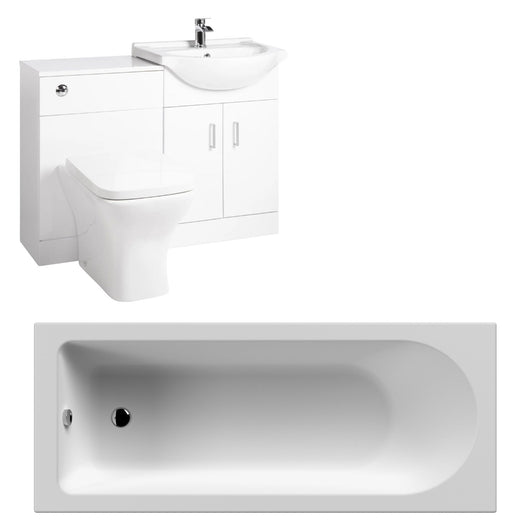  Brava Foundation Straight Single Ended Bath Suites 1500 x 700 with Vanity & WC