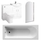 Brava Foundation Straight Single Ended Shower Bathroom Suites 1700 x 750 with Vanity & WC