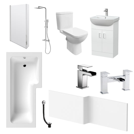  Brava 1800 L Shaped Vanity Bathroom Suite