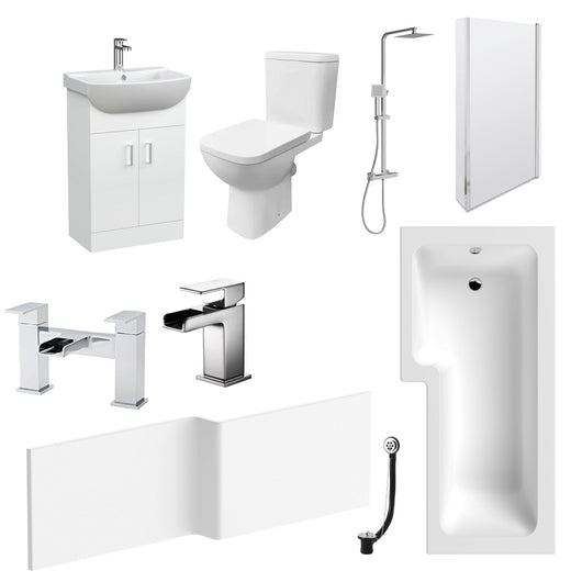  Brava 1800 L Shaped Vanity Bathroom Suite