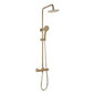 SDG Round Exposed Thermostatic Rigid Riser & Dual Kit Twin Shower - Brushed Brass