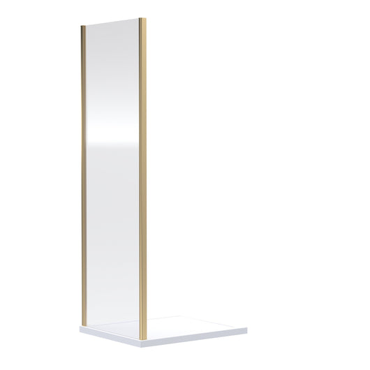  ShowerWorX Atlantic Brushed Brass 1000 x 1900mm Side Panel - 6mm Glass