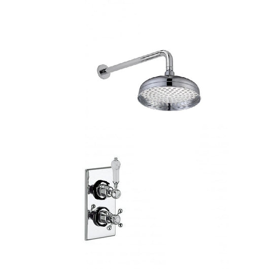  Burlington Trent Concealed Thermostatic Shower Kit with White Ceramic Handle