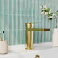 OAKLEY - Brushed Brass Mono Basin Mixer Inc P/B Waste and Bath Filler