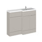 Hudson Reed Fusion 1100mm 2-Door Floor Standing Combination Unit With L-Shape Polymarble Basin - Pebble Grey