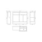 Hudson Reed Fusion 1100mm 2-Door Floor Standing Combination Unit With L-Shape Polymarble Basin - Pebble Grey