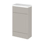 Hudson Reed Fusion 500mm Floor Standing Compact WC Unit with White Worktop - Pebble Grey