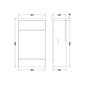 Hudson Reed Fusion 500mm Floor Standing Compact WC Unit with White Worktop - Pebble Grey