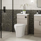 Hudson Reed Fusion 500mm Floor Standing Compact WC Unit with White Worktop - Pebble Grey