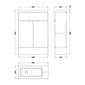 Hudson Reed Fusion 600mm 2-Door Floor Standing Compact Vanity Unit With Side Tap Basin - Pebble Grey