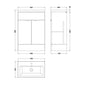 Hudson Reed Fusion 600mm 2-Door Floor Standing Vanity Unit With Ceramic Basin - Pebble Grey