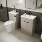 Hudson Reed Fusion 600mm 2-Door Floor Standing Vanity Unit With Ceramic Basin - Pebble Grey