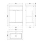 Hudson Reed Fusion 600mm 2-Door Floor Standing Vanity Unit With Polymarble Basin - Pebble Grey