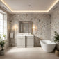 Hudson Reed Fusion 1000mm 2-Door Floor Standing Combination Unit With L-Shape Polymarble Basin - Pebble Grey