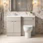 Hudson Reed Fusion 1000mm 2-Door Floor Standing Combination Unit With L-Shape Polymarble Basin - Pebble Grey