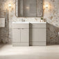 Hudson Reed Fusion 1000mm 2-Door Floor Standing Combination Unit With L-Shape Polymarble Basin - Pebble Grey