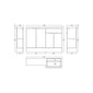 Hudson Reed Fusion 1200mm 4-Door Floor standing Combination Unit With L-Shape Polymarble Basin - Pebble Grey