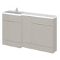 Hudson Reed Fusion 1500mm 3-Door Floor Standing Combination Unit With 600mm WC & L-Shape Polymarble Basin - Pebble Grey