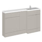 Hudson Reed Fusion 1500mm 3-Door Floor Standing Combination Unit With 600mm WC & L-Shape Polymarble Basin - Pebble Grey