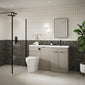 Hudson Reed Fusion 1500mm 3-Door Floor Standing Combination Unit With 500mm WC & L-Shape Polymarble Basin - Pebble Grey