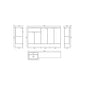 Hudson Reed Fusion 1500mm 5-Door Floor Standing Combination Unit With L-Shape Polymarble Basin - Pebble Grey