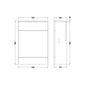 Hudson Reed Fusion 600mm Floor Standing Compact WC Unit with Coordinating Worktop - Pebble Grey