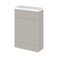 Hudson Reed Fusion 600mm Floor Standing Compact WC Unit with White Worktop - Pebble Grey