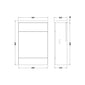 Hudson Reed Fusion 600mm Floor Standing Compact WC Unit with White Worktop - Pebble Grey
