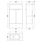 Hudson Reed Fusion 500mm 2-Door Floor Standing Compact Vanity Unit With Side Tap Basin - Pebble Grey