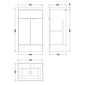 Hudson Reed Fusion 500mm 2-Door Floor Standing Vanity Unit With Ceramic Basin - Pebble Grey